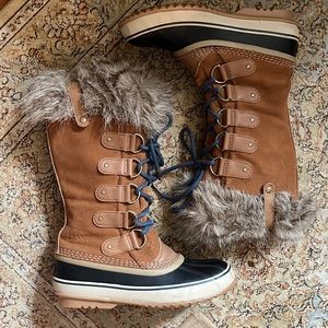 SOREL Size 9 JOAN of ARC Snow Rain Plaid MidShaft Duck Boots Waterproof $240